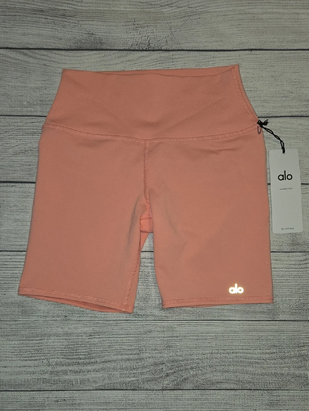ALO Yoga High-Waist Biker Short Strawberry Lemonade Size S NWT
